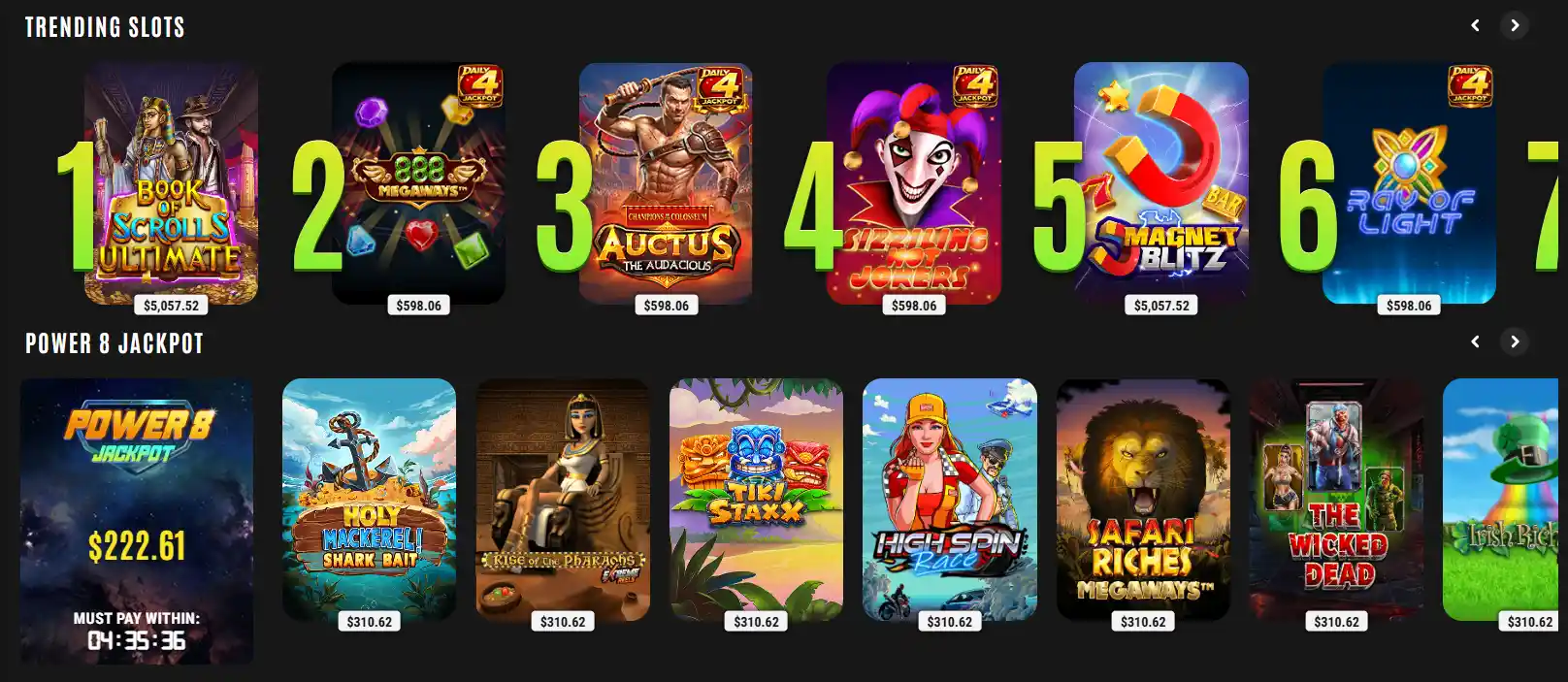 Слоти з прогресивним джекпотом 888 Casino: трендові ігри та серія Power 8 Jackpot